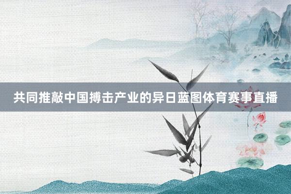 共同推敲中国搏击产业的异日蓝图体育赛事直播