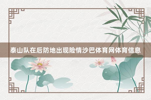 泰山队在后防地出现险情沙巴体育网体育信息