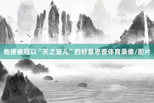 他便被冠以“天之宠儿”的好意思誉体育录像/图片