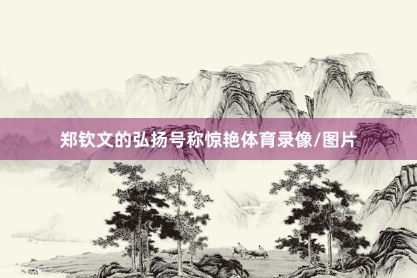 郑钦文的弘扬号称惊艳体育录像/图片