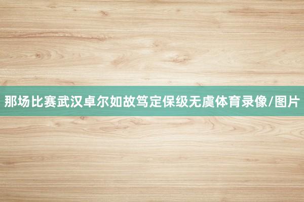那场比赛武汉卓尔如故笃定保级无虞体育录像/图片