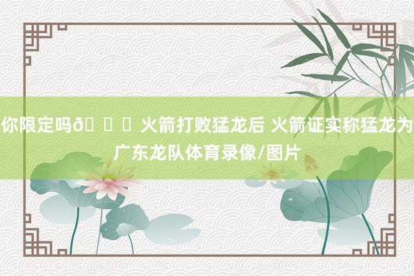 你限定吗😅火箭打败猛龙后 火箭证实称猛龙为广东龙队体育录像/图片