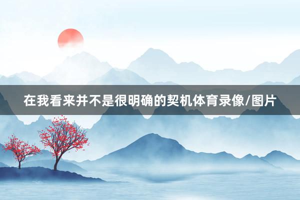 在我看来并不是很明确的契机体育录像/图片