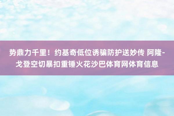 势鼎力千里！约基奇低位诱骗防护送妙传 阿隆-戈登空切暴扣重锤火花沙巴体育网体育信息