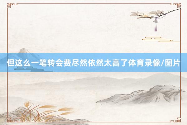 但这么一笔转会费尽然依然太高了体育录像/图片