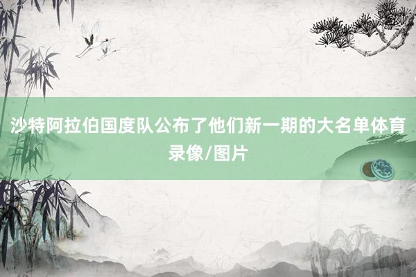 沙特阿拉伯国度队公布了他们新一期的大名单体育录像/图片