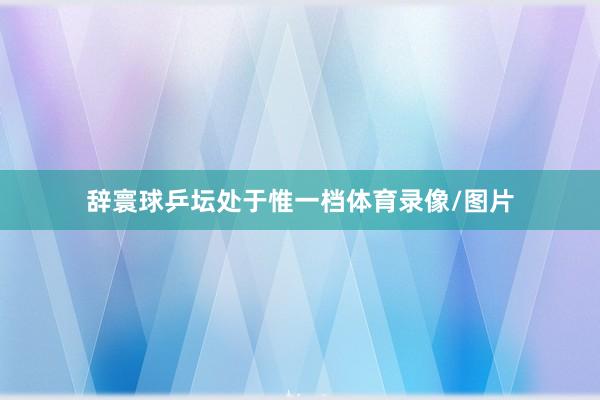 辞寰球乒坛处于惟一档体育录像/图片