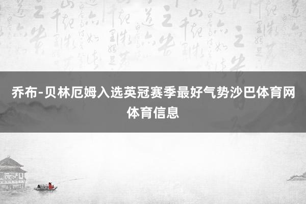 乔布-贝林厄姆入选英冠赛季最好气势沙巴体育网体育信息