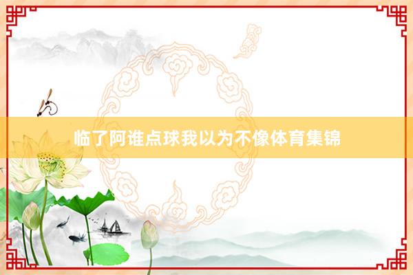 临了阿谁点球我以为不像体育集锦