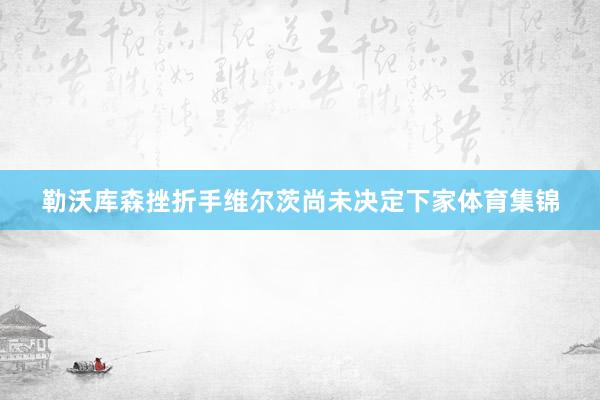 勒沃库森挫折手维尔茨尚未决定下家体育集锦