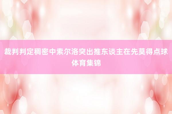 裁判判定稠密中索尔洛突出推东谈主在先莫得点球体育集锦