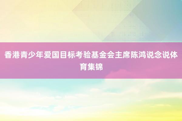 香港青少年爱国目标考验基金会主席陈鸿说念说体育集锦