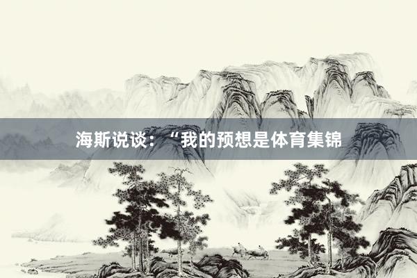 海斯说谈：“我的预想是体育集锦